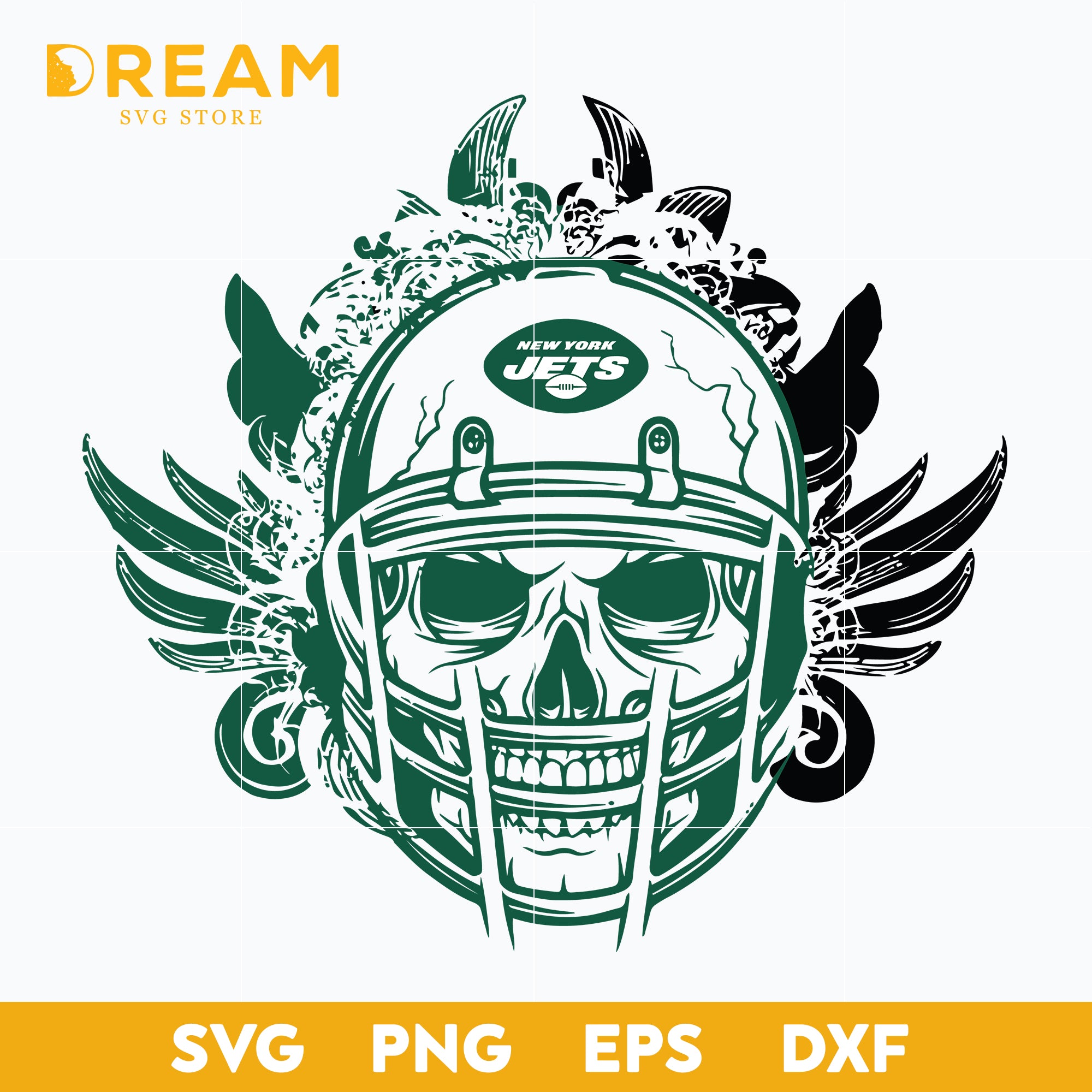 New York Jets skull svg, Jets skull svg, Nfl svg, png, dxf, eps digital file NFL2410201L