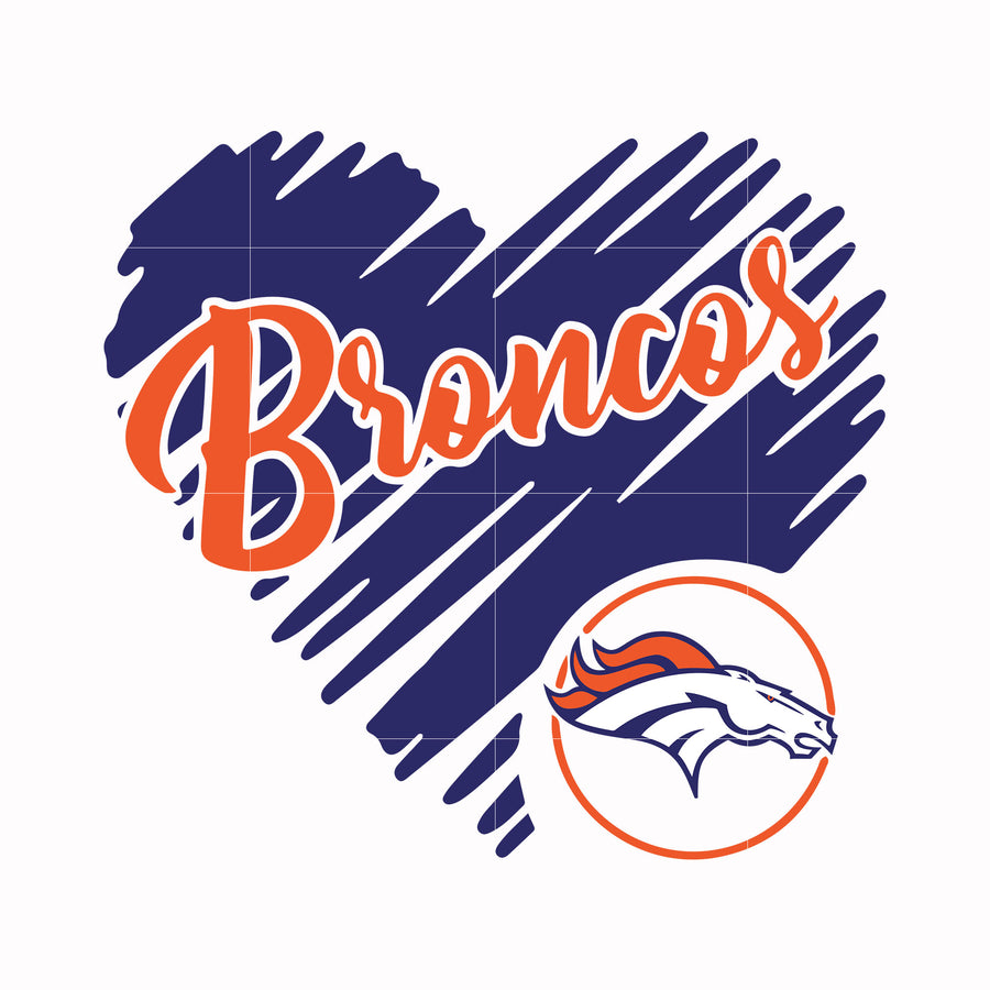 Denver Broncos Heart svg, Sport svg, Nfl svg, png, dxf, eps digital file NFL2012203L