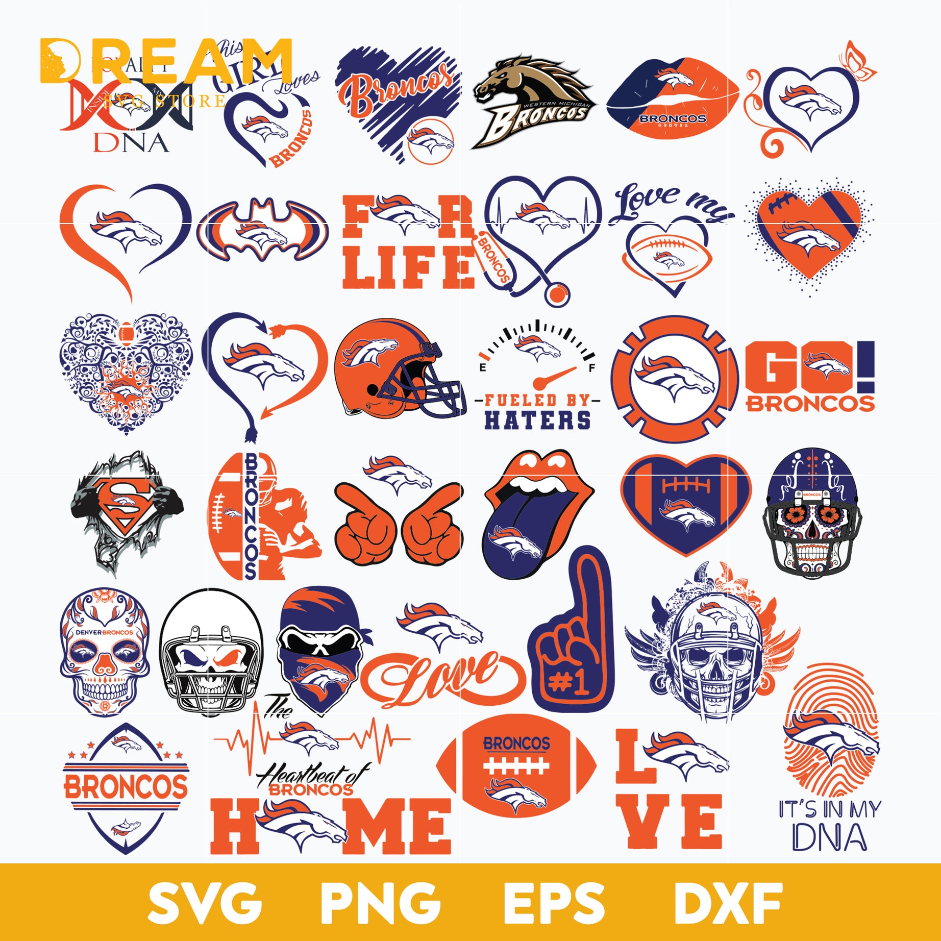 Denver Broncos Bundle svg, Sport svg, Nfl svg, png, dxf, eps digital file NFL20122040L