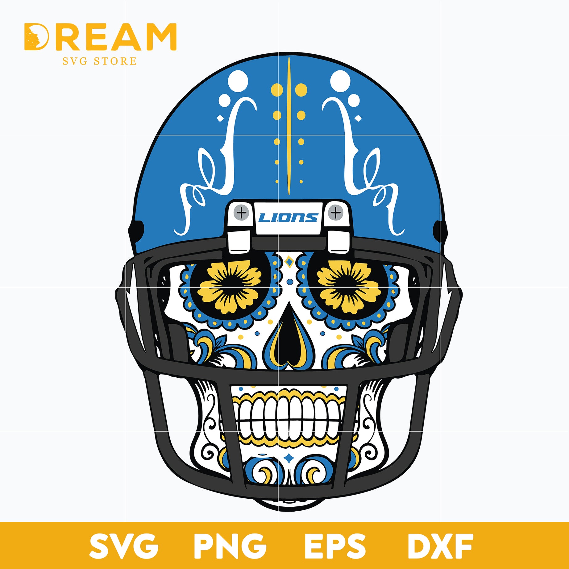 Detroit Lions skull svg, Lions svg, Sport svg, Nfl svg, png, dxf, eps digital file NFL211220109L