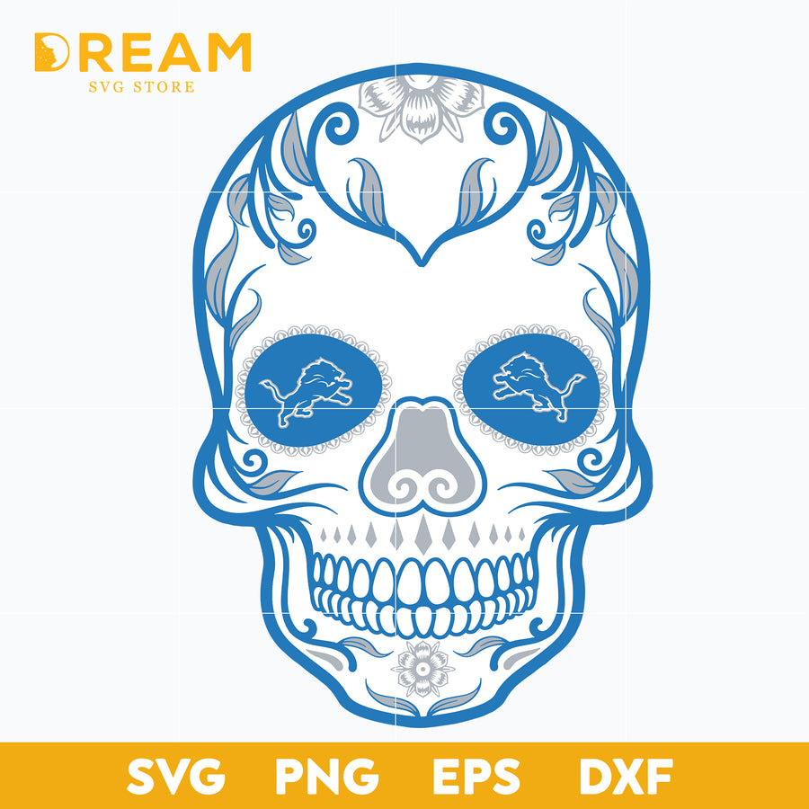 Detroit Lions skull svg, Lions svg, Sport svg, Nfl svg, png, dxf, eps digital file NFL211220111L