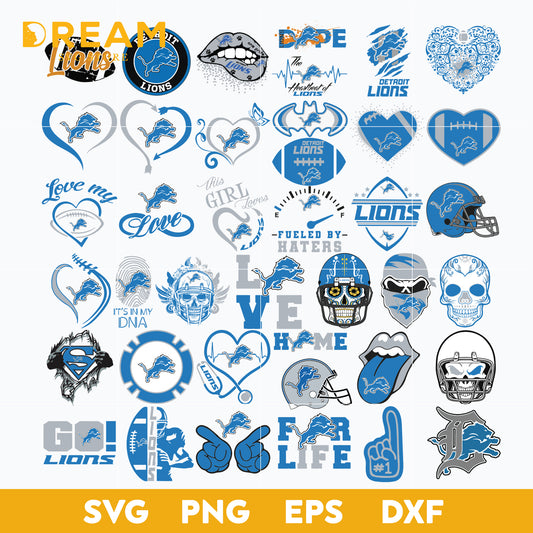 Detroit Lions Bundle svg, Lions svg, Sport svg, Nfl svg, png, dxf, eps digital file NFL211220131L