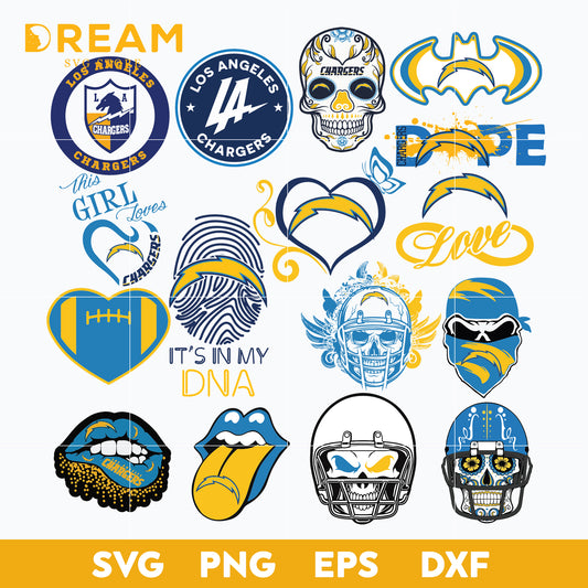 Los Angeles Chargers Bundle svg, Chargers Bundle svg, Sport svg, Nfl svg, png, dxf, eps digital file NFL2512207L