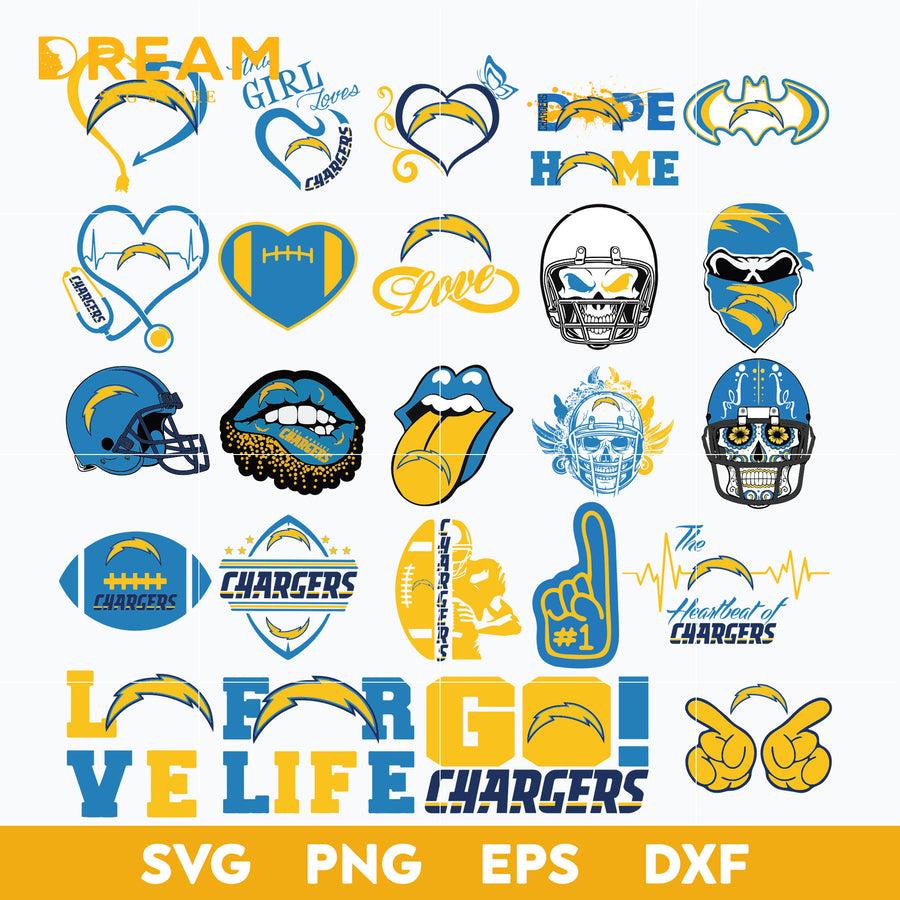 Los Angeles Chargers Bundle svg, Chargers Bundle svg, Sport svg, Nfl svg, png, dxf, eps digital file NFL2512208L