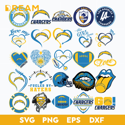 Los Angeles Chargers Bundle svg, Chargers Bundle svg, Sport svg, Nfl svg, png, dxf, eps digital file NFL2512209L