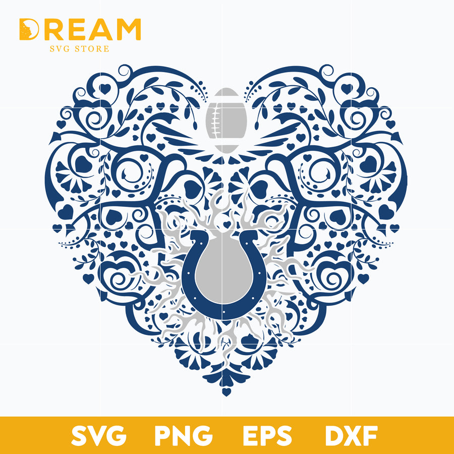 Indianapolis Colts Heart svg, Colts svg, Sport svg, Nfl svg, png, dxf, eps digital file NFL21122014L