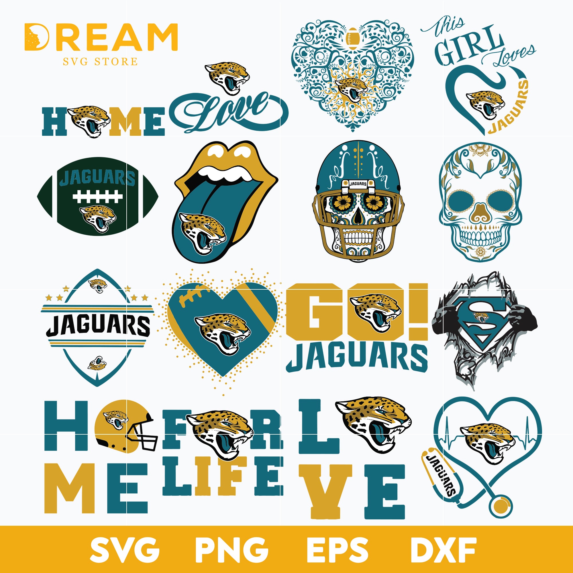 Jacksonville Jaguars Bundle svg, Jaguars Bundle svg, Sport svg, Nfl svg, png, dxf, eps digital file NFL22122042L