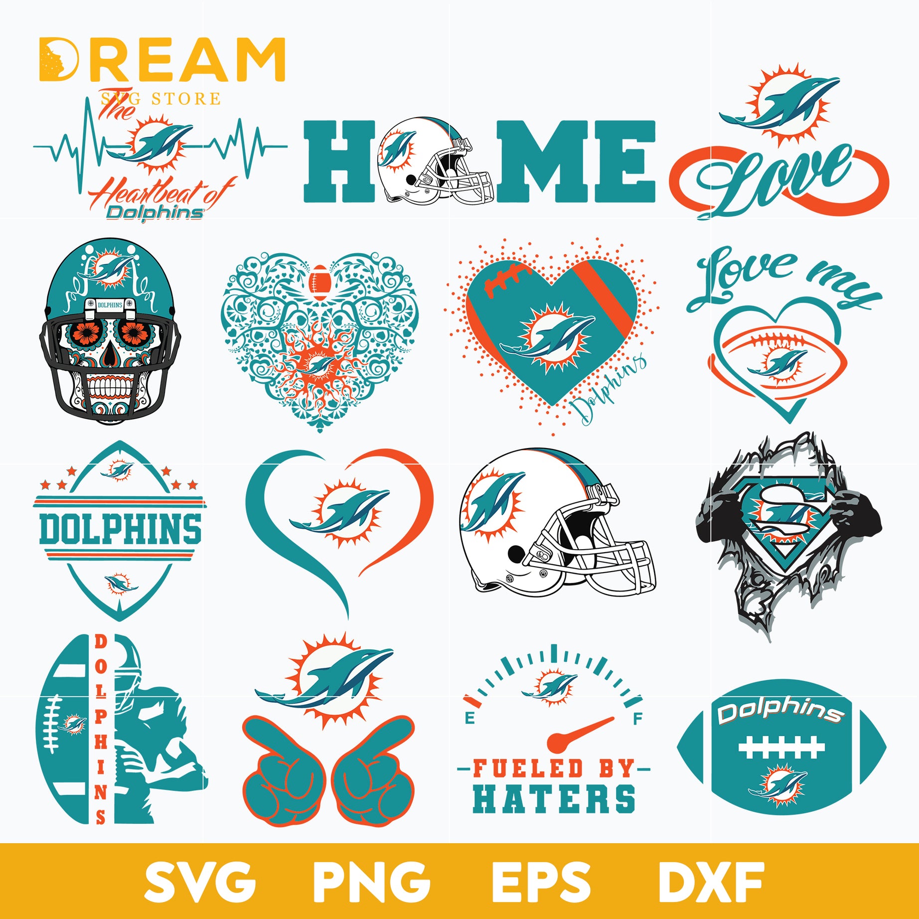 Miami Dolphins bundle svg, Dolphins bundle svg, Nfl svg, png, dxf, eps digital file NFL27102038L