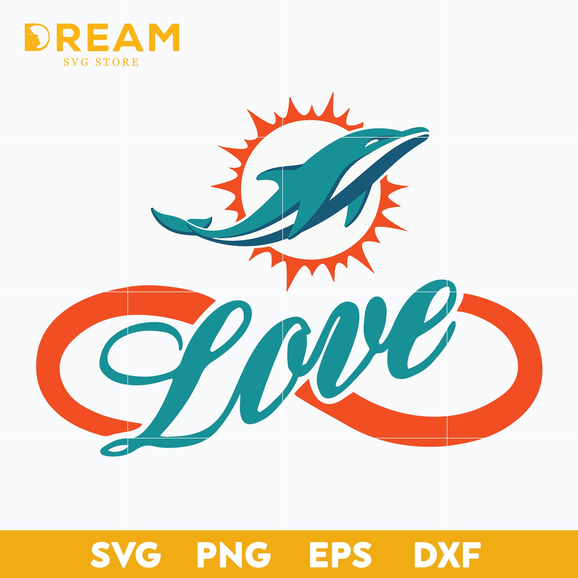 Love Miami Dolphins svg, Dolphins svg, Nfl svg, png, dxf, eps digital file NFL2710203L
