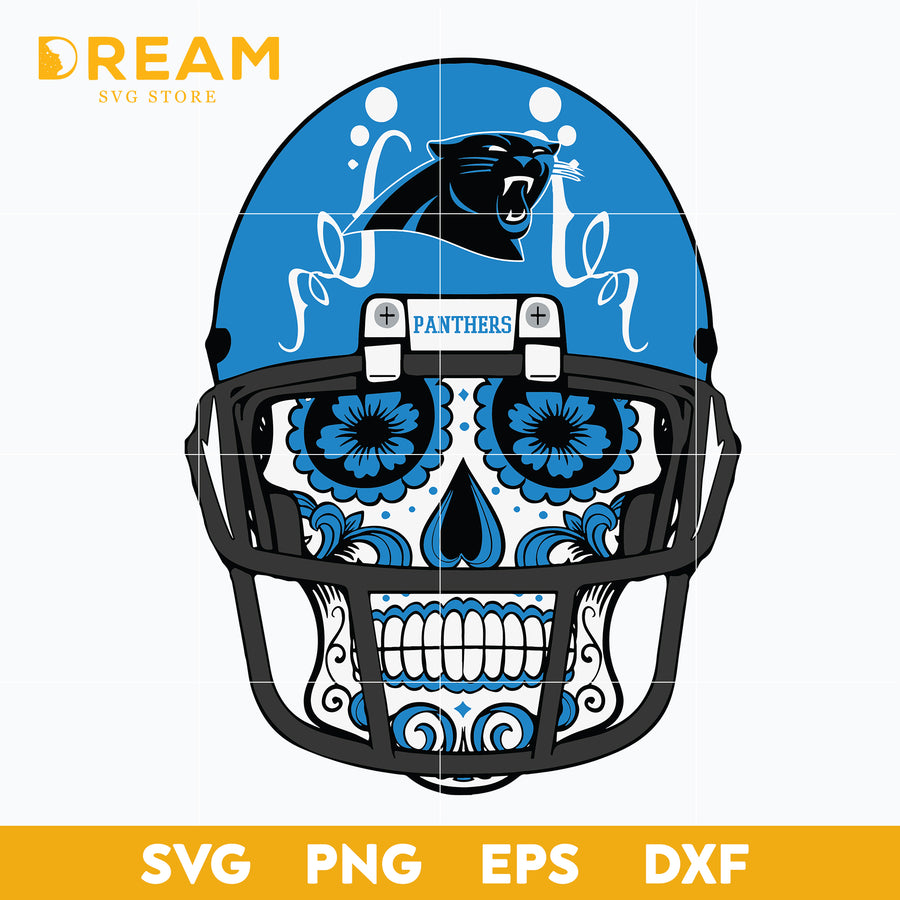 Carolina Panthers skull svg, Panthers skull svg, Nfl svg, png, dxf, eps digital file NFL30102013L