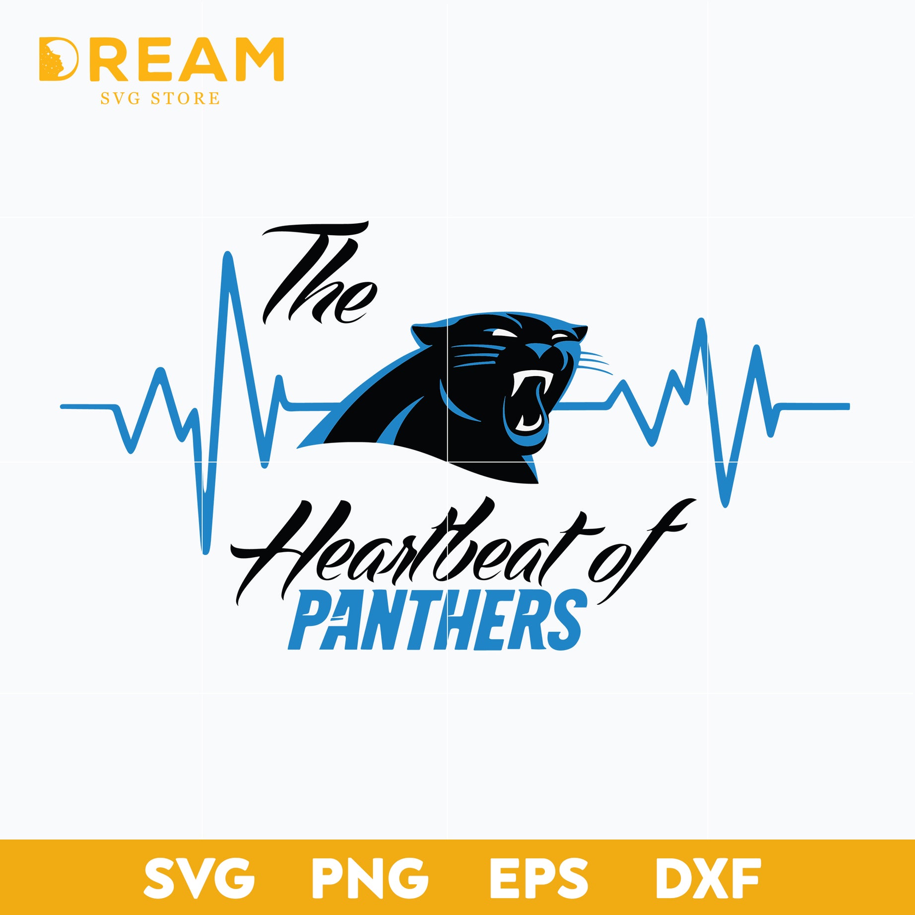 The heartbeat of Panthers svg, Carolina Panthers svg, Panthers svg, Nfl svg, png, dxf, eps digital file NFL3010201L