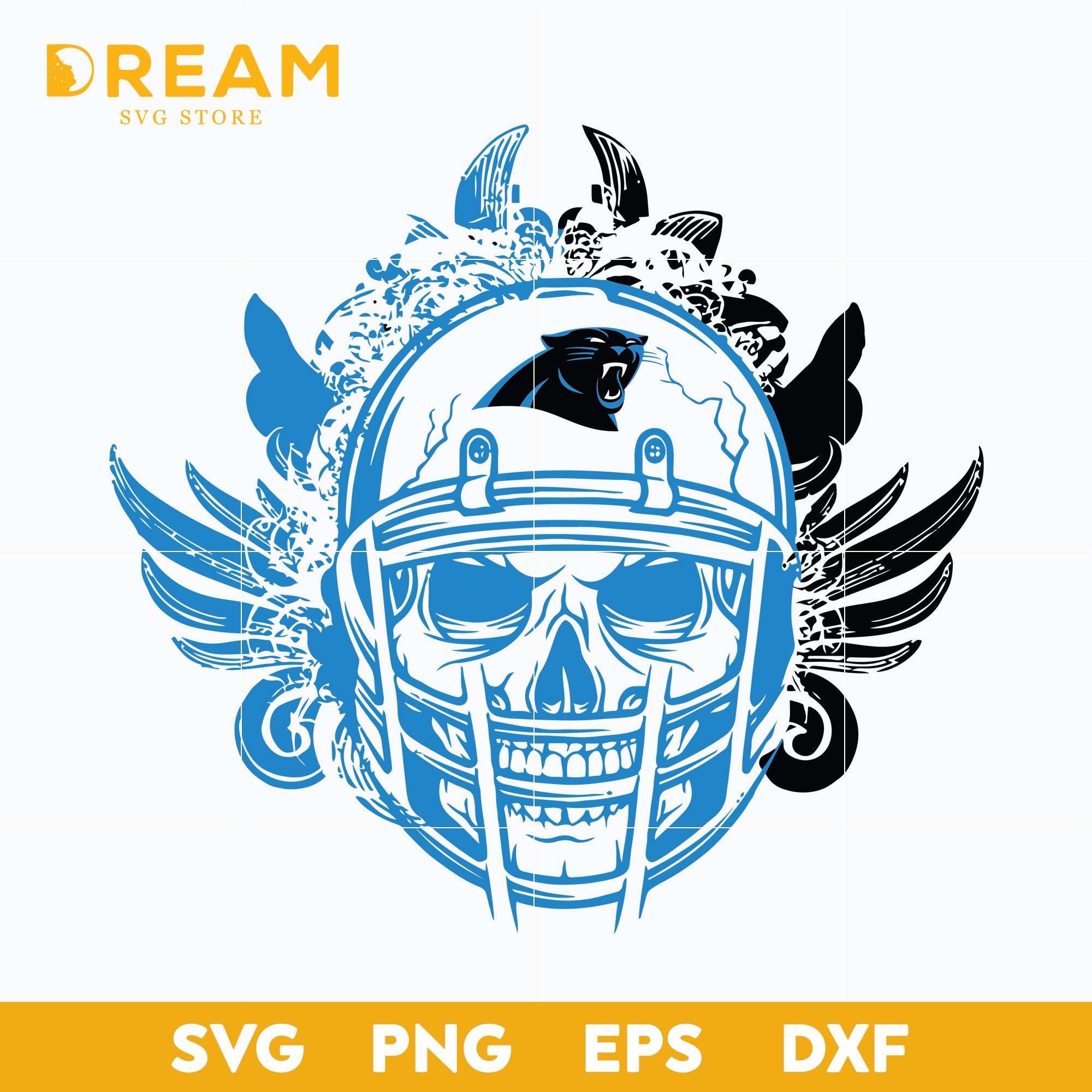 Carolina Panthers skull svg, Panthers skull svg, Nfl svg, png, dxf, eps digital file NFL30102022L