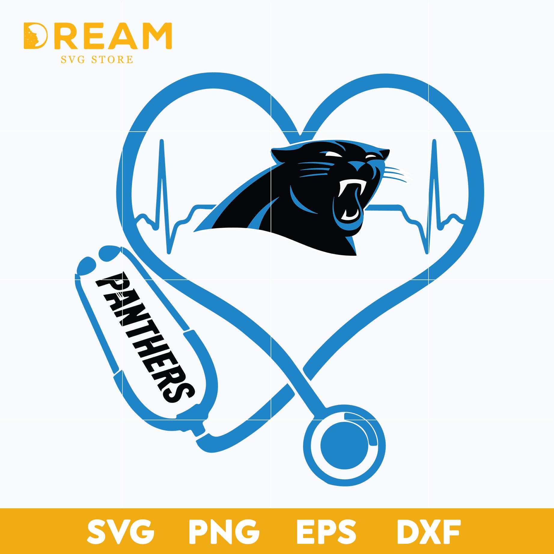 Carolina Panthers heart svg, Panthers heart svg, Nfl svg, png, dxf, eps digital file NFL30102032L