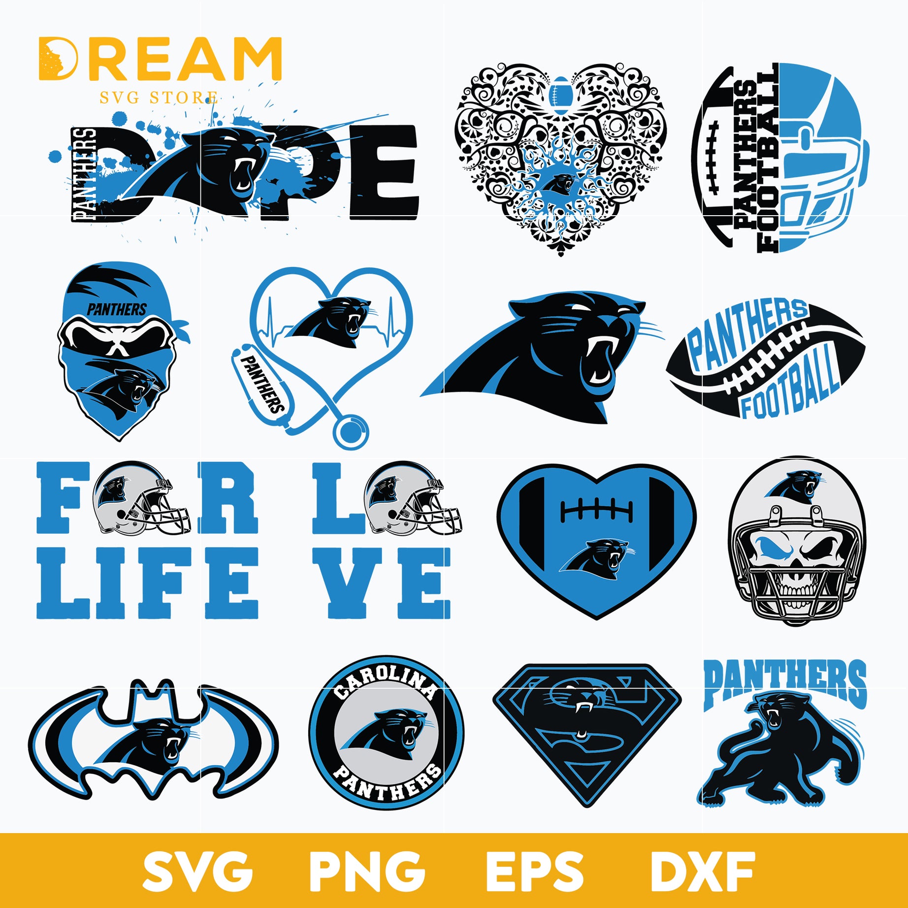 Carolina Panthers bundle svg, Panthers bundle svg, Nfl svg, png, dxf, eps digital file NFL30102043L