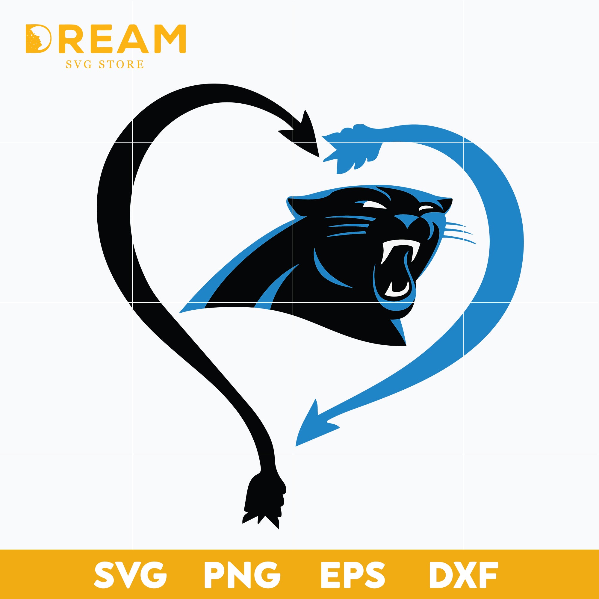 Carolina Panthers heart svg, Panthers heart svg, Nfl svg, png, dxf, eps digital file NFL3010209L