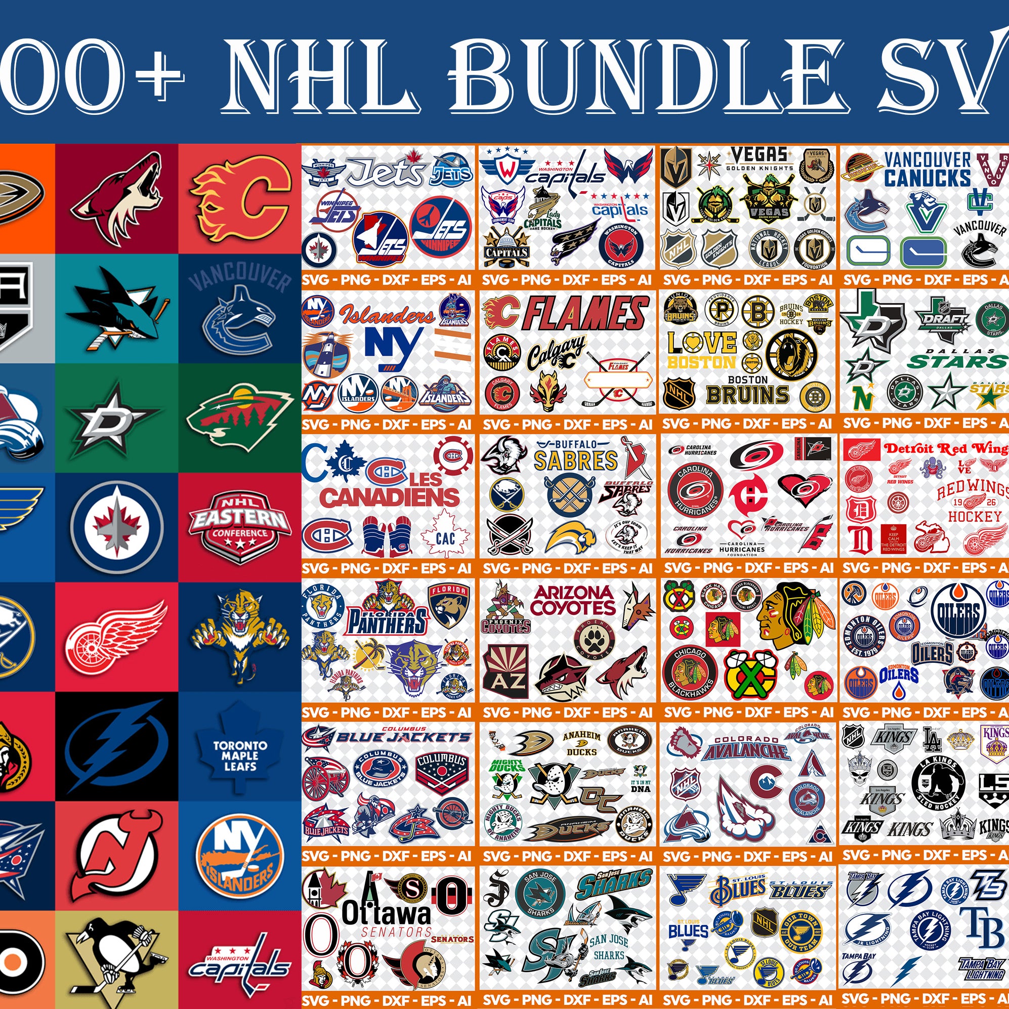 NHL Bundle Svg, Sport Svg, Bundle Sport Svg, Mega Bundle Sport NHL, All NHL Teams 1200 Files