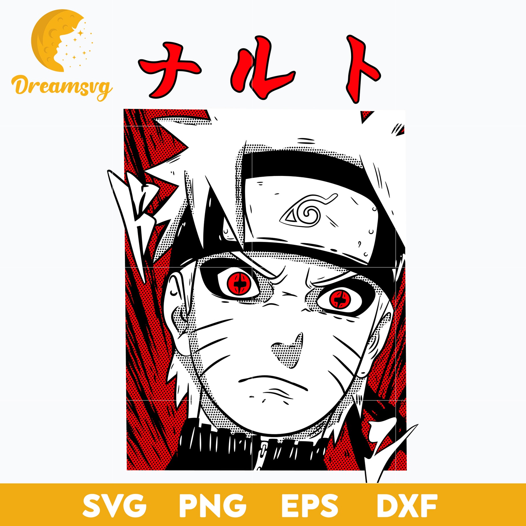 Naruto Red And White Svg, Naruto Svg, Naruto Anime Svg, Anime Svg, Anime Gift Svg, Anime Svg, png, eps, dxf digital download.