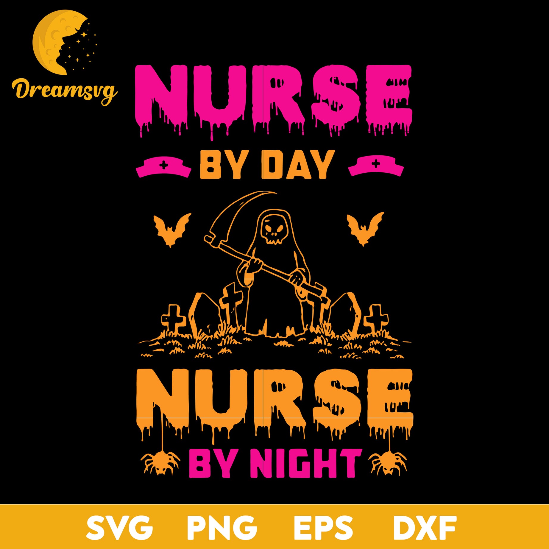 Nurse By Day Nurse By Night Halloween svg, Halloween svg, png, dxf, eps digital file.