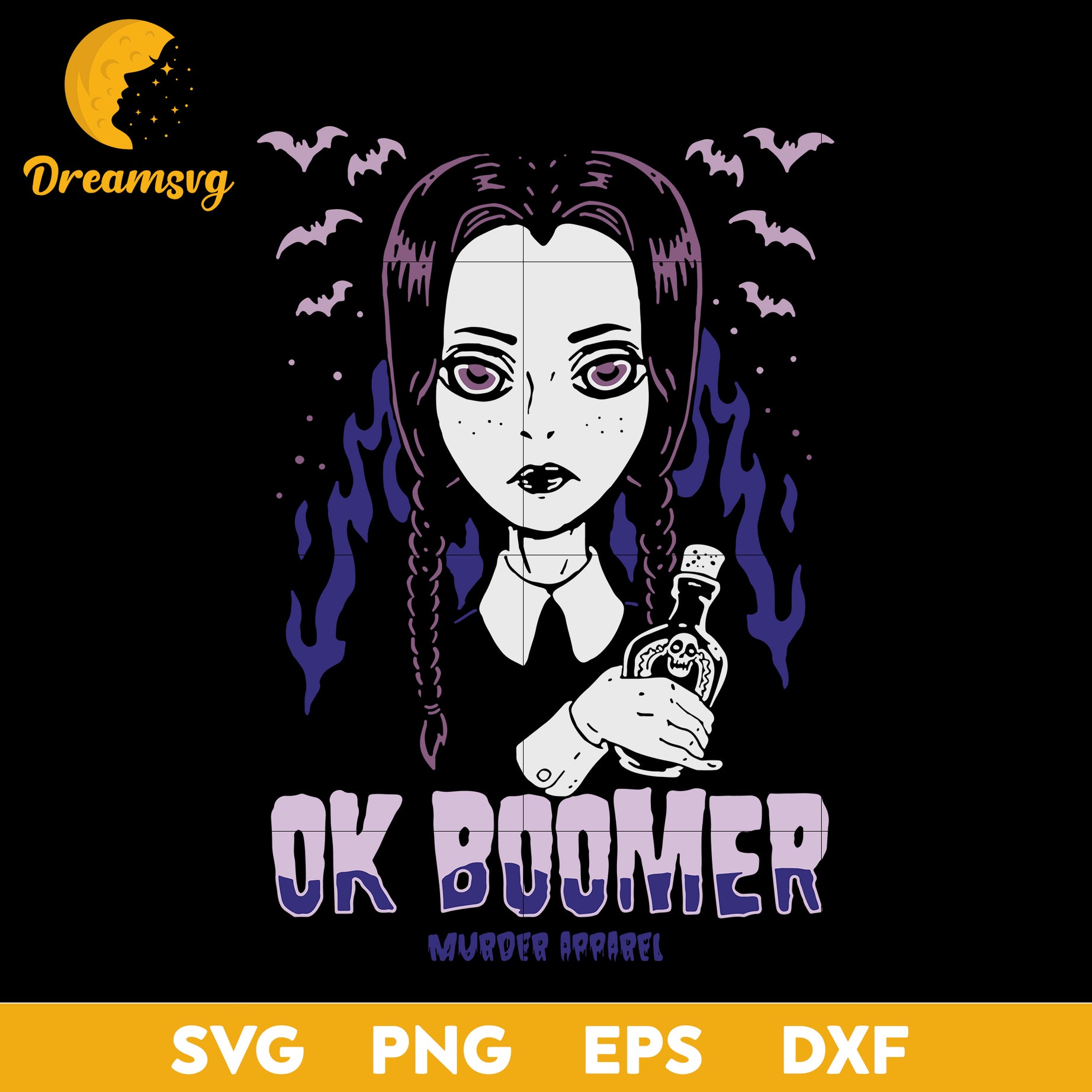 Ok Boomer Goth Girl Millennial svg, Halloween svg, png, dxf, eps digital file.