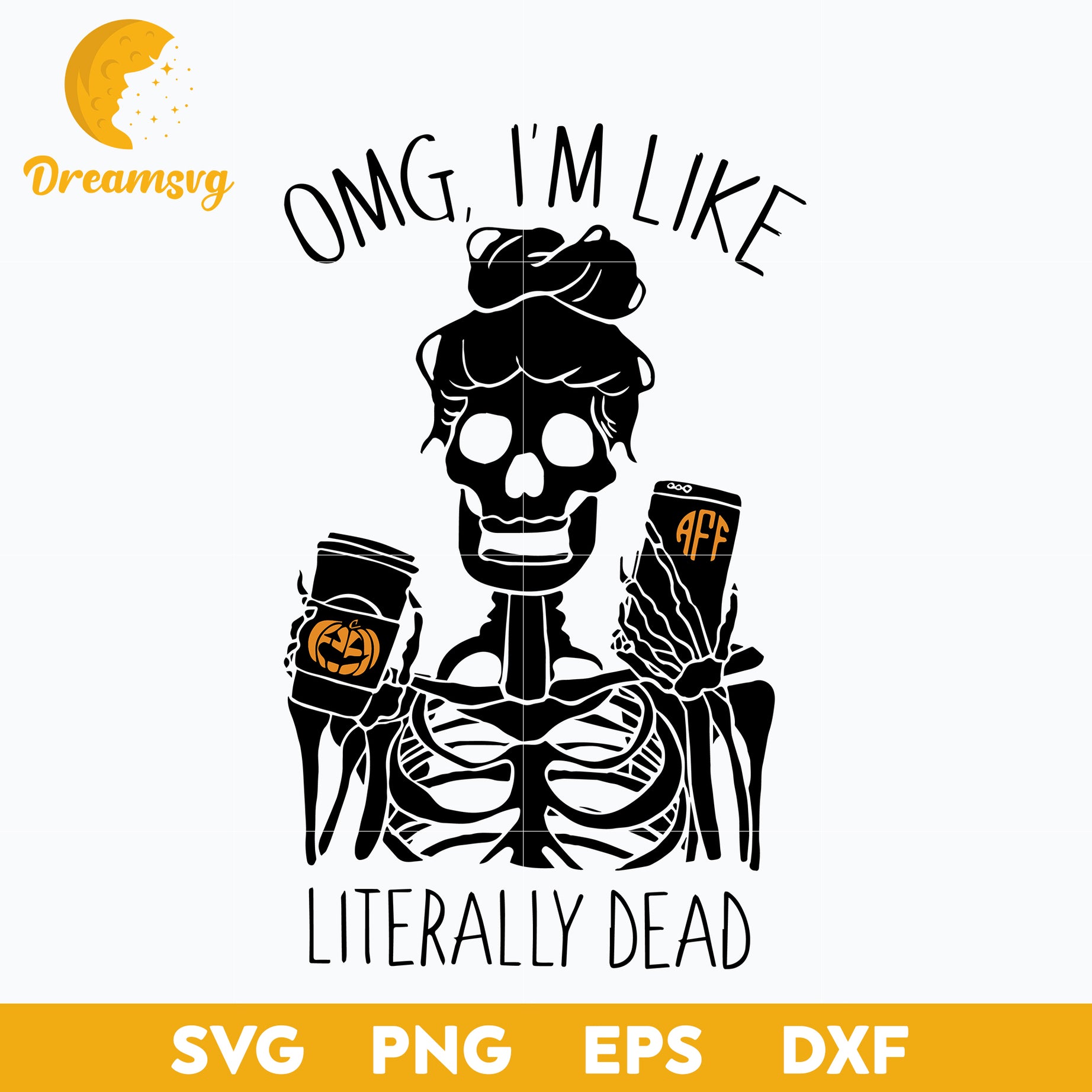 Omg Im Like Literally Dead Halloween svg, Halloween svg, png, dxf, eps digital file.