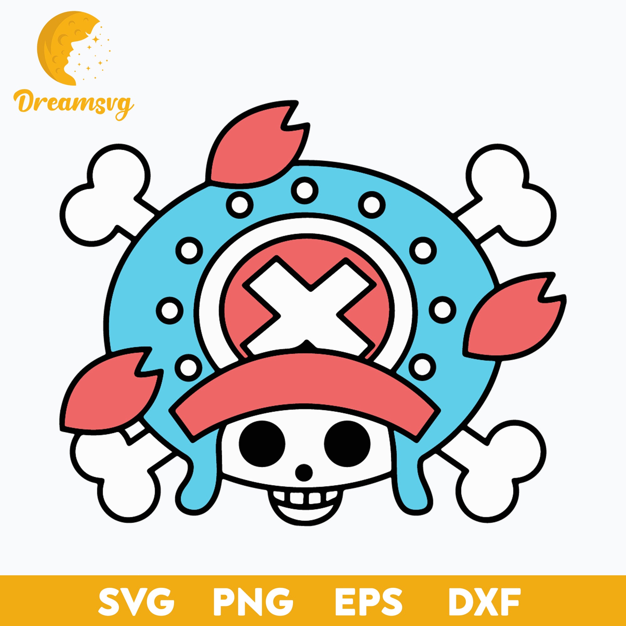 One Piece Chopper Skull Svg, Tony Tony Chopper Svg, One Piece Svg, Anime Svg, png, eps, dxf digital download.