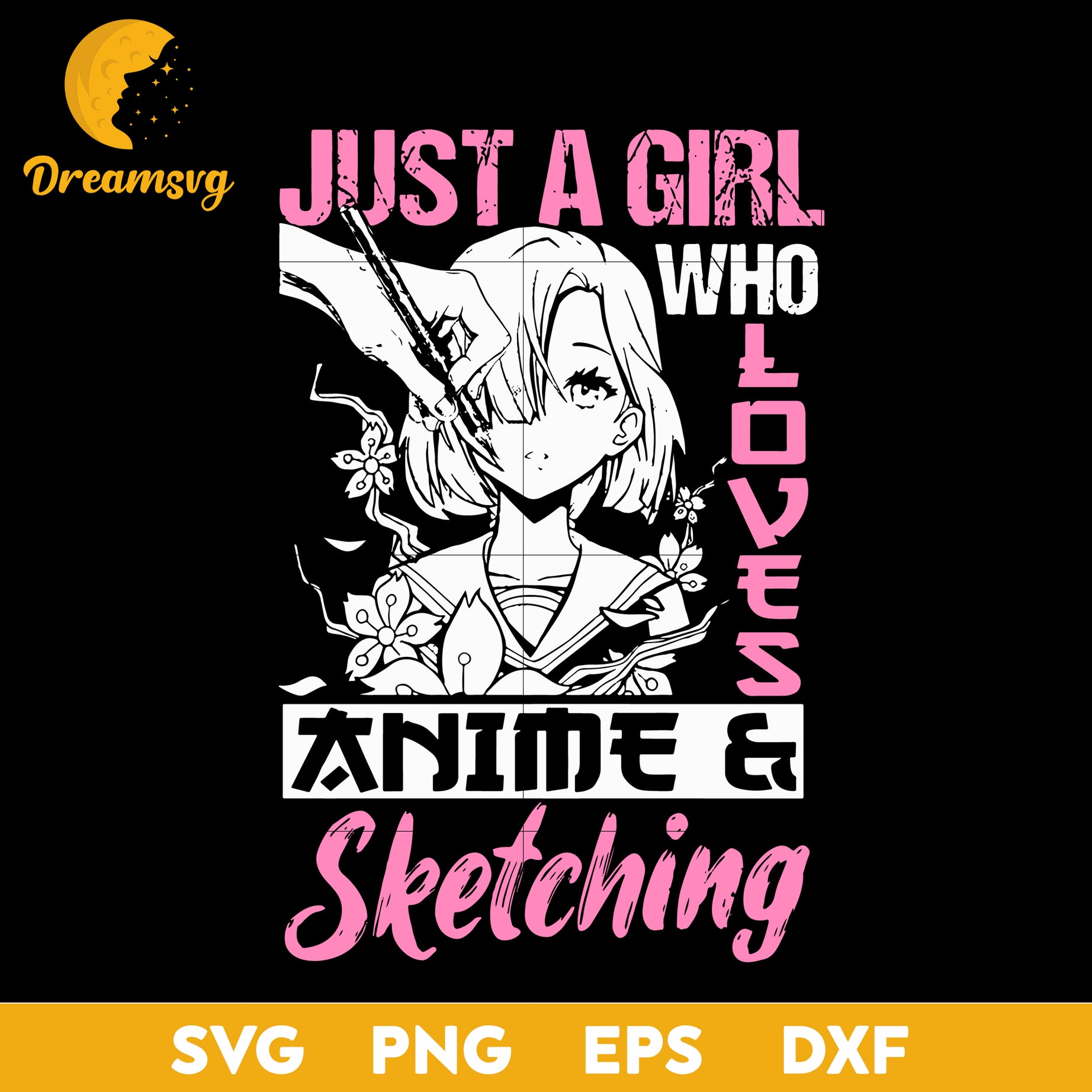 Otaku Just A Girl Who Loves Anime, And Sketching Manga Girl Svg Anime, Lovers Svg Manga Svg Anime, Girl Svg Anime Svg, png, eps, dxf digital download.
