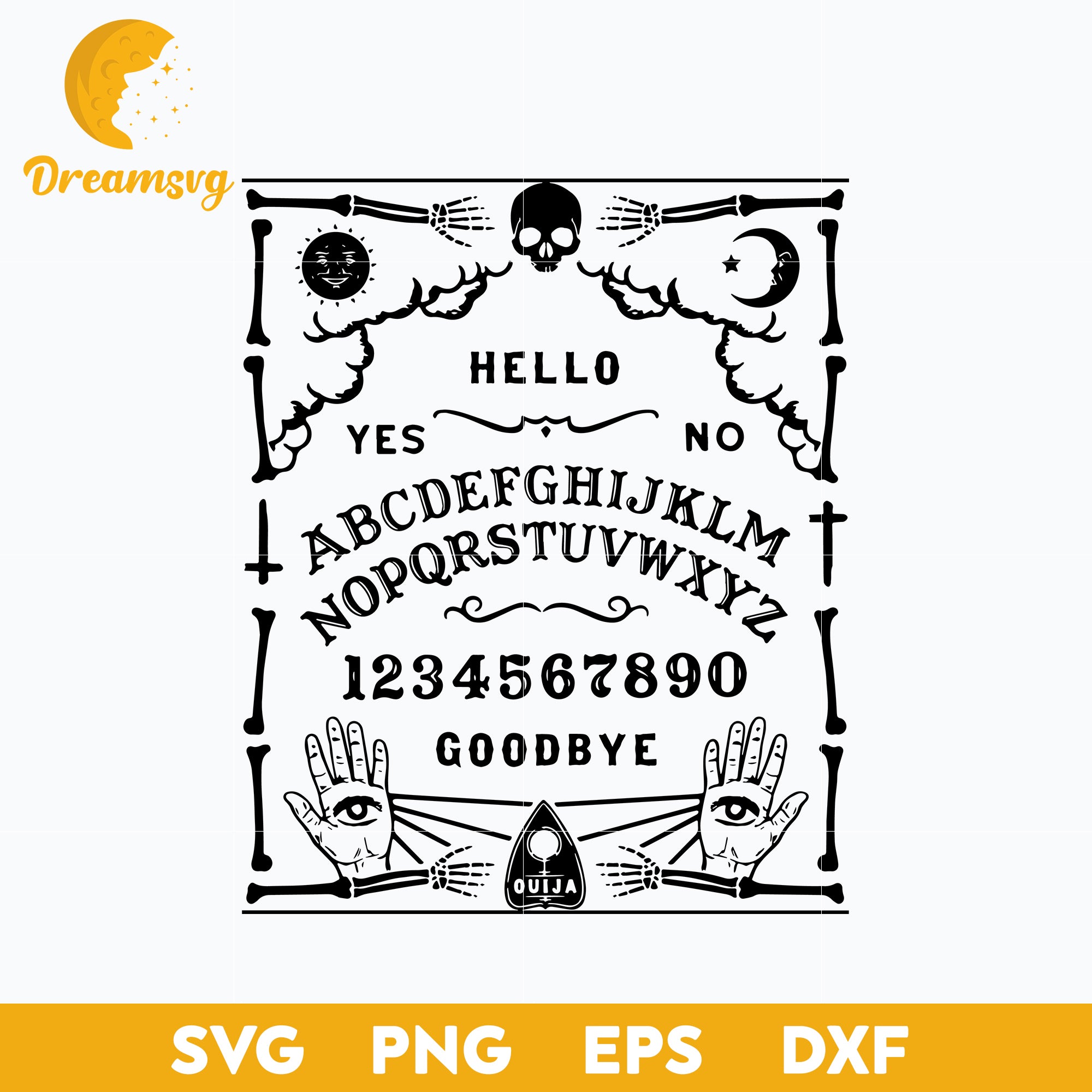 Ouija Board Talking Spirit Wiccan Witchcraft Occult svg, Halloween svg, png, dxf, eps digital file.