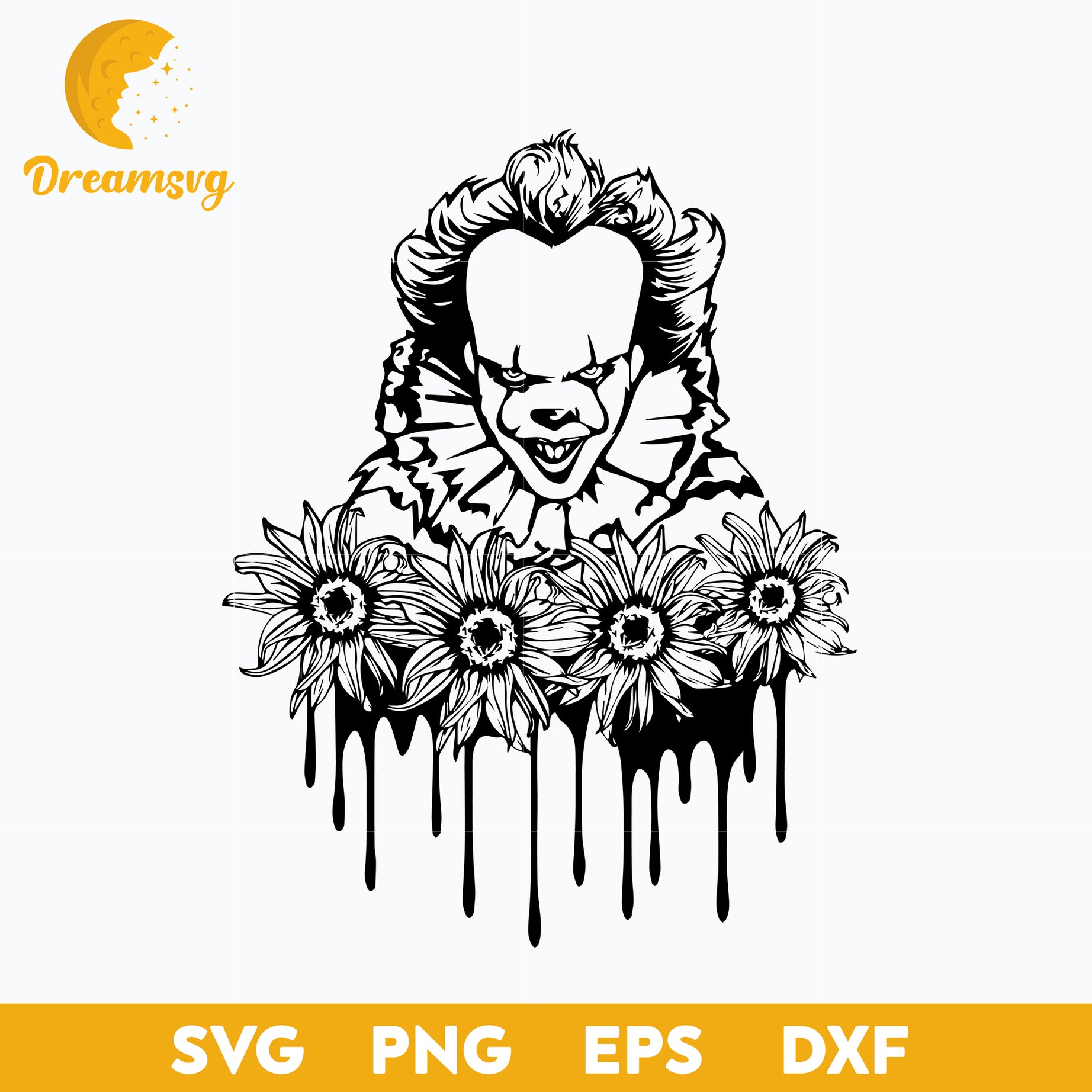 Pennywise Flower svg, Halloween svg, png, dxf, eps digital file.
