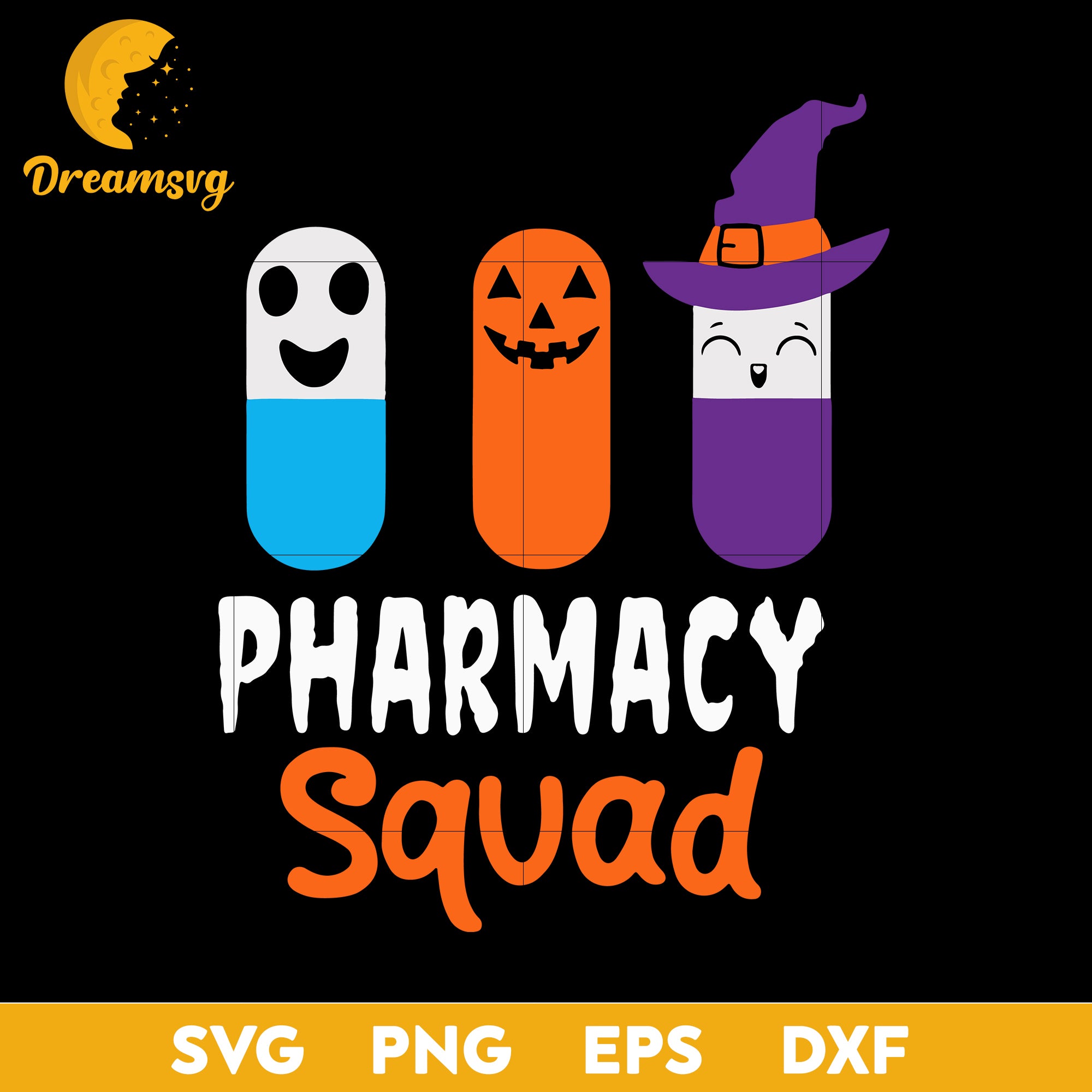 Pharmacy Squad Halloween Pills svg, Halloween svg, png, dxf, eps digital file.