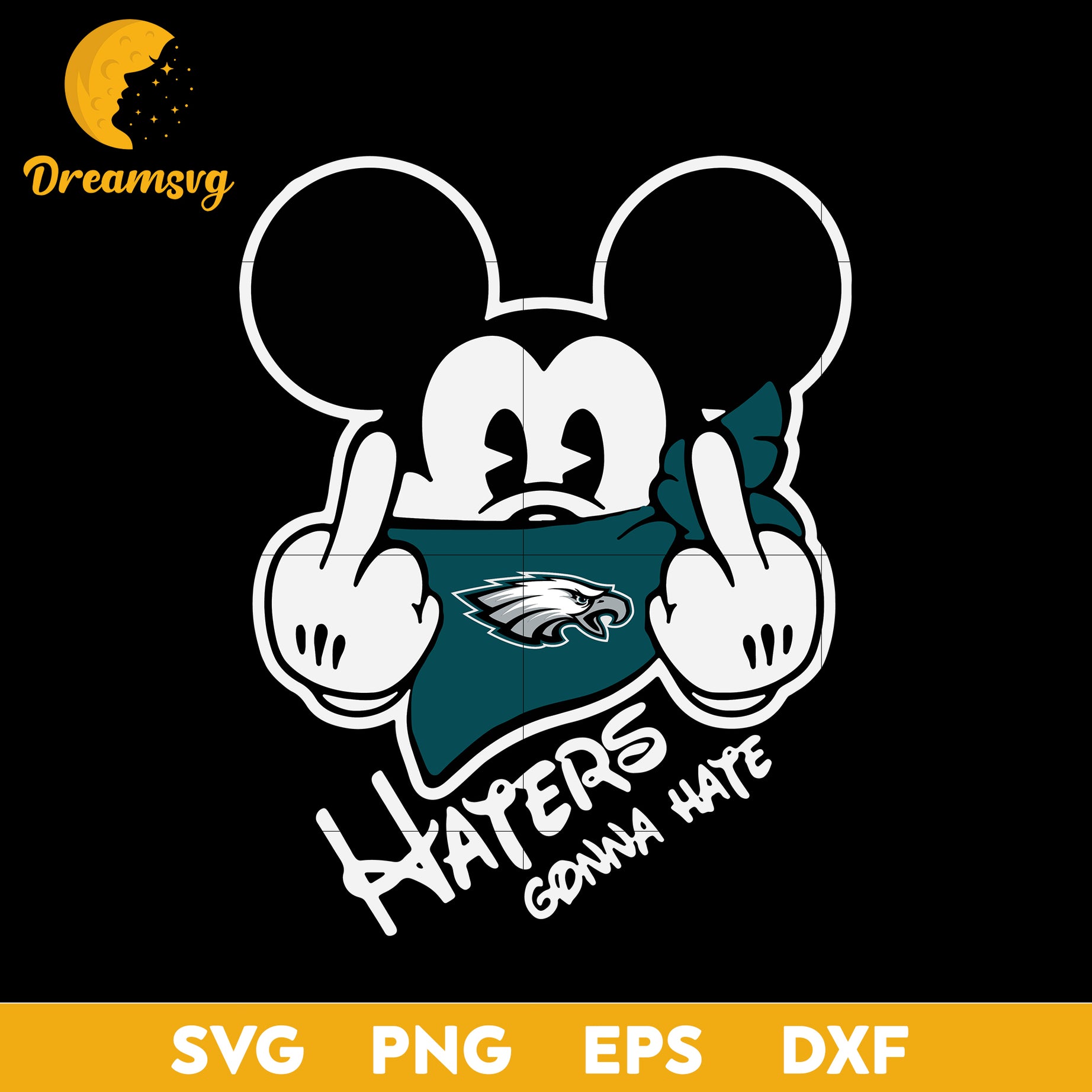 Philadelphia Eagles, Mickey, Haters Gonna Hate Svg, Nfl Svg, Png, Dxf, Eps Digital File.