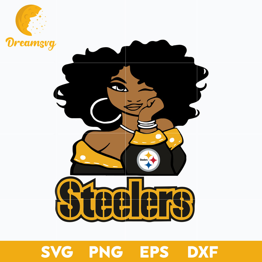 Pittsburgh Steelers Girl Nfl Svg, Pittsburgh Steelers Svg, Sport Svg, Nfl Svg, Png, Dxf, Eps Digital File.