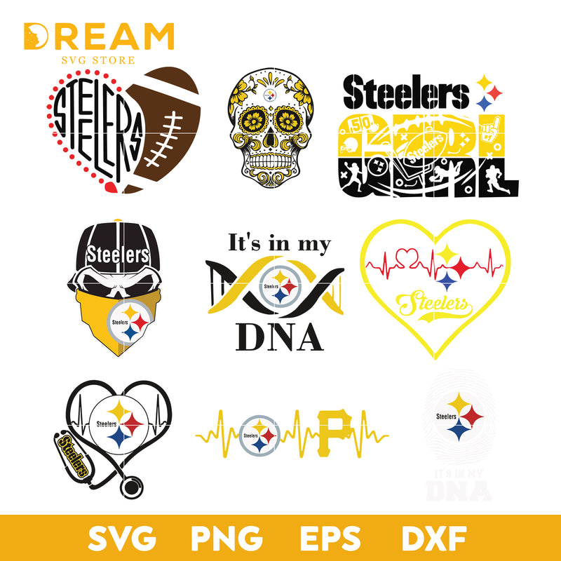 Pittsburgh Steelers bundle svg, Pittsburgh Steelers svg, NFL svg, png, dxf, eps digital file