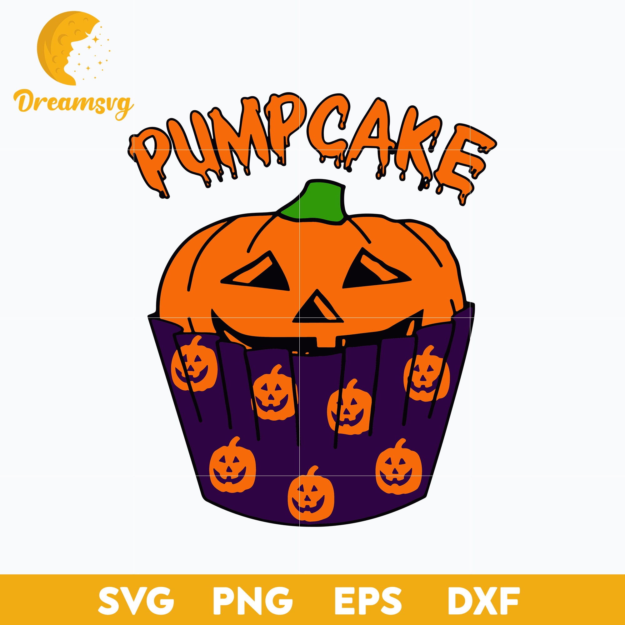 Pumpcake Classic Cute Pumpkin svg, Halloween svg, png, dxf, eps digital file.