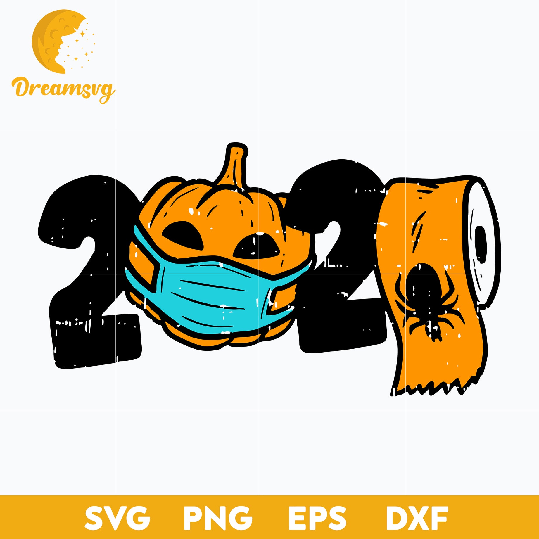 Pumpkin Face Mask Toilet Paper Halloween svg, Halloween svg, png, dxf, eps digital file.