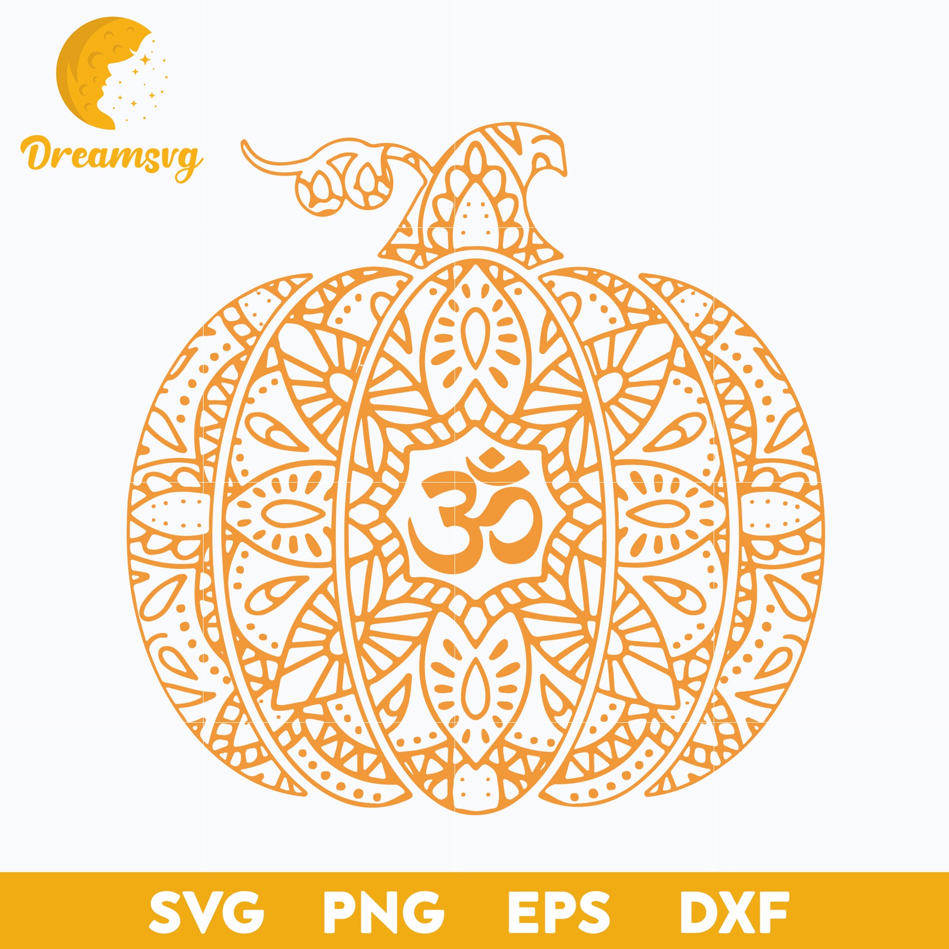 Pumpkin Mandala svg, Halloween svg, png, dxf, eps digital file.