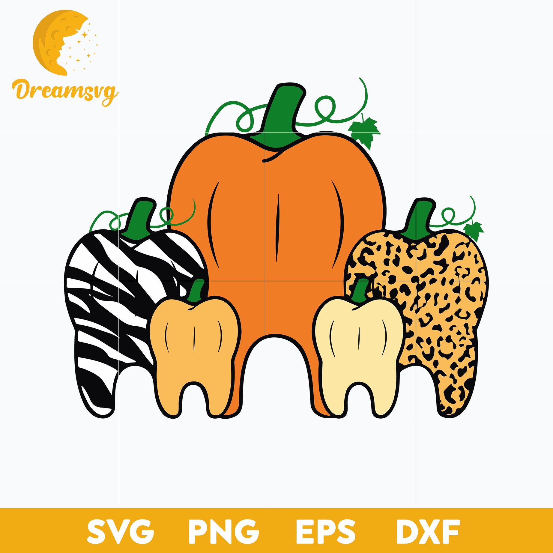 Pumpkin Teeth Dental Halloween svg, Halloween svg, png, dxf, eps digital file.