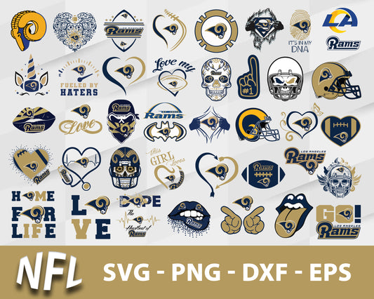 Los Angeles Rams Svg Bundle,  Los Angeles Rams Svg, Sport Svg, Nfl Svg, Png, Dxf, Eps Digital File.