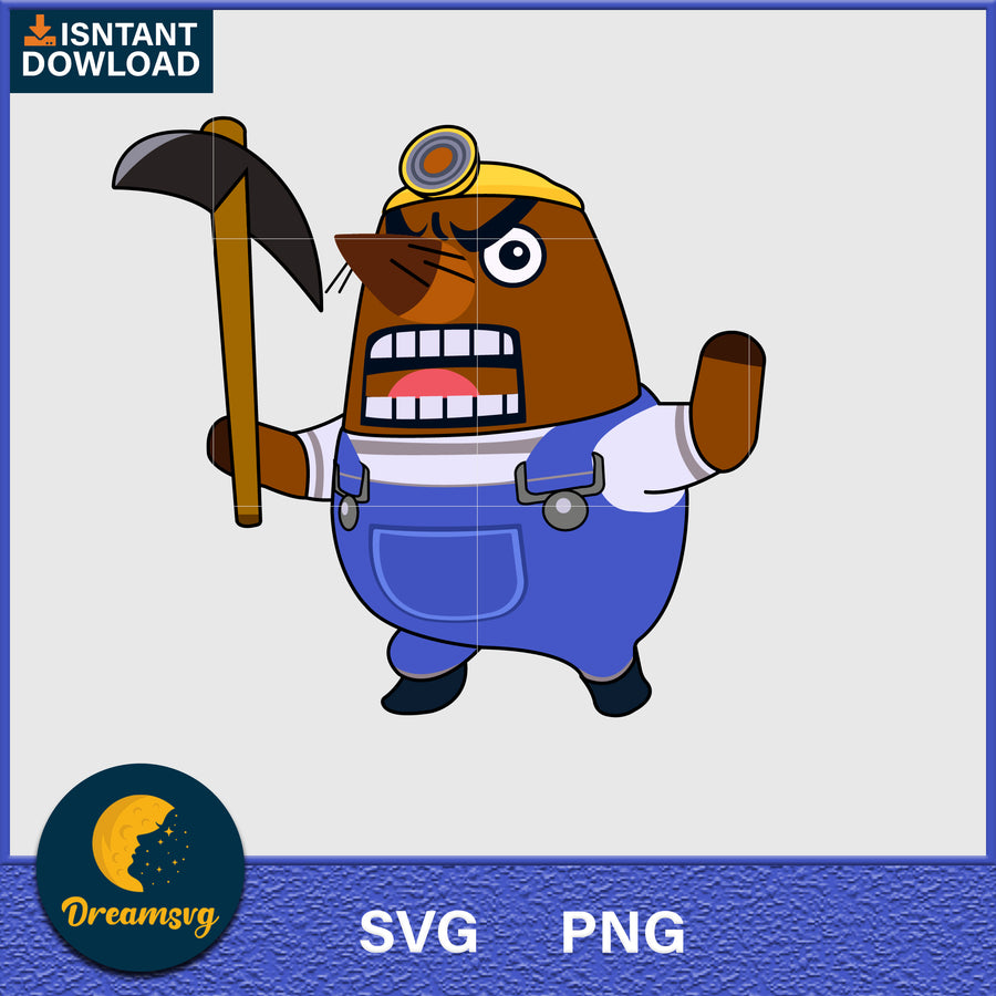 Resetti Animal Crossing Svg, Animal Crossing Svg, Animal Crossing Png, Cartoon svg, svg, png digital file