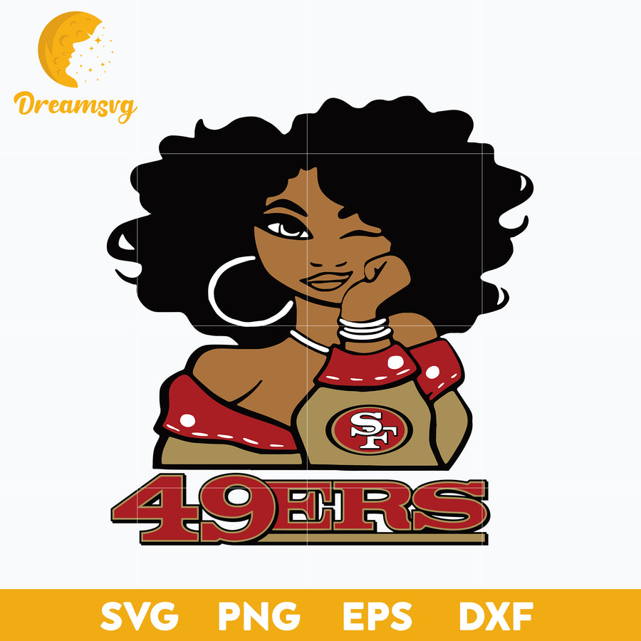 San Francisco 49ers Girl Nfl Svg, San Francisco 49ers Svg, Sport Svg, Nfl Svg, Png, Dxf, Eps Digital File.