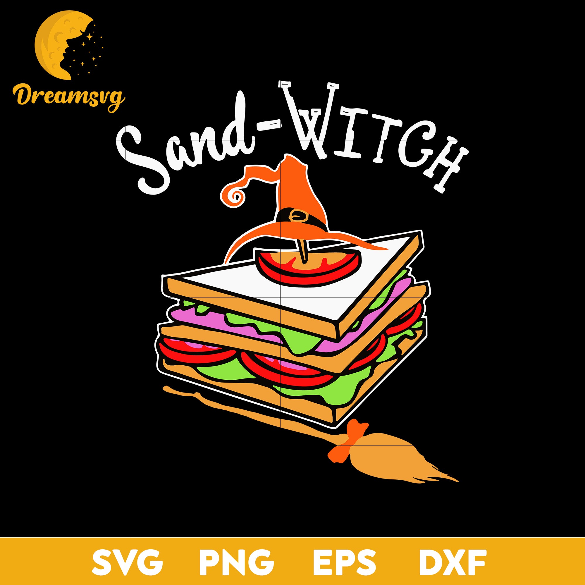 Sand Witch Sandwich Lover svg, Halloween svg, png, dxf, eps digital file.