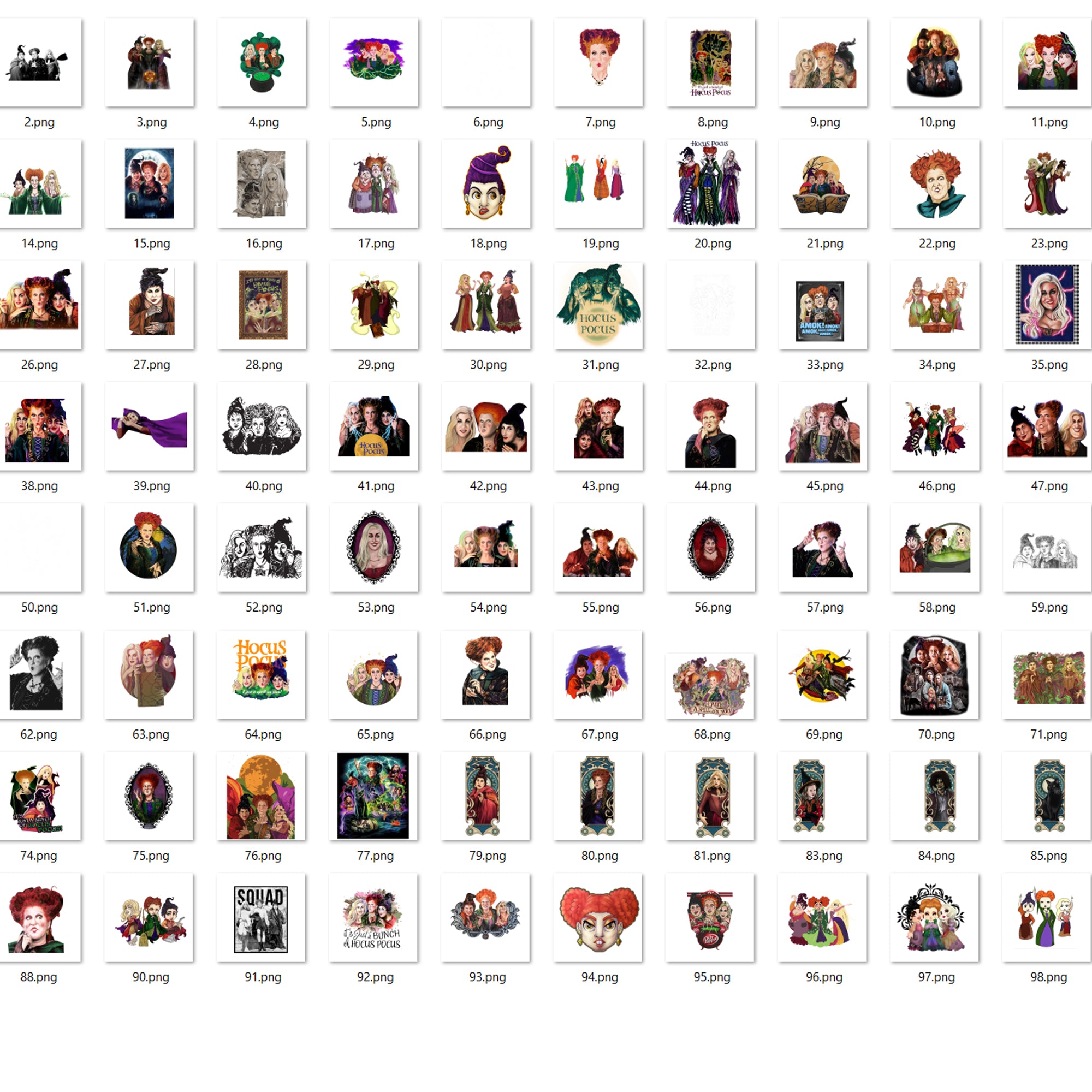 Sanderson Hocus Pocus PNG Bundle, Freddy Krueger Halloween, Scary Halloween, Horror Characters, Halloween svg, png digital file.