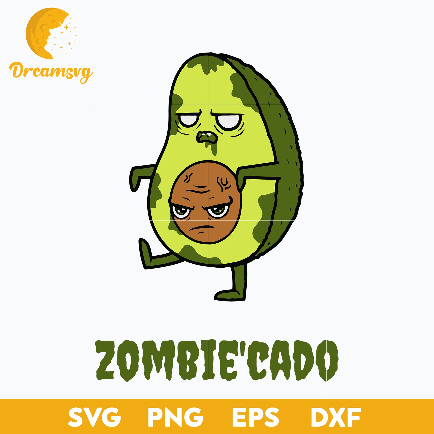 Scary Zombie Zombie’cado svg, Halloween svg, png, dxf, eps digital file.