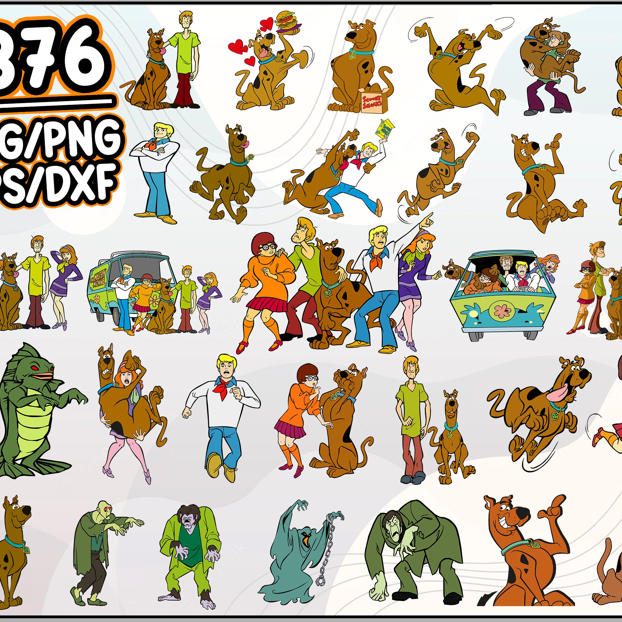 376+ Scooby Doo Svg Bundle, Shaggy SVG, Velma Svg, Shaggy Fred Daphne Velma SVG Files For Cricut, Cartoon svg, png, dxf, eps digital file