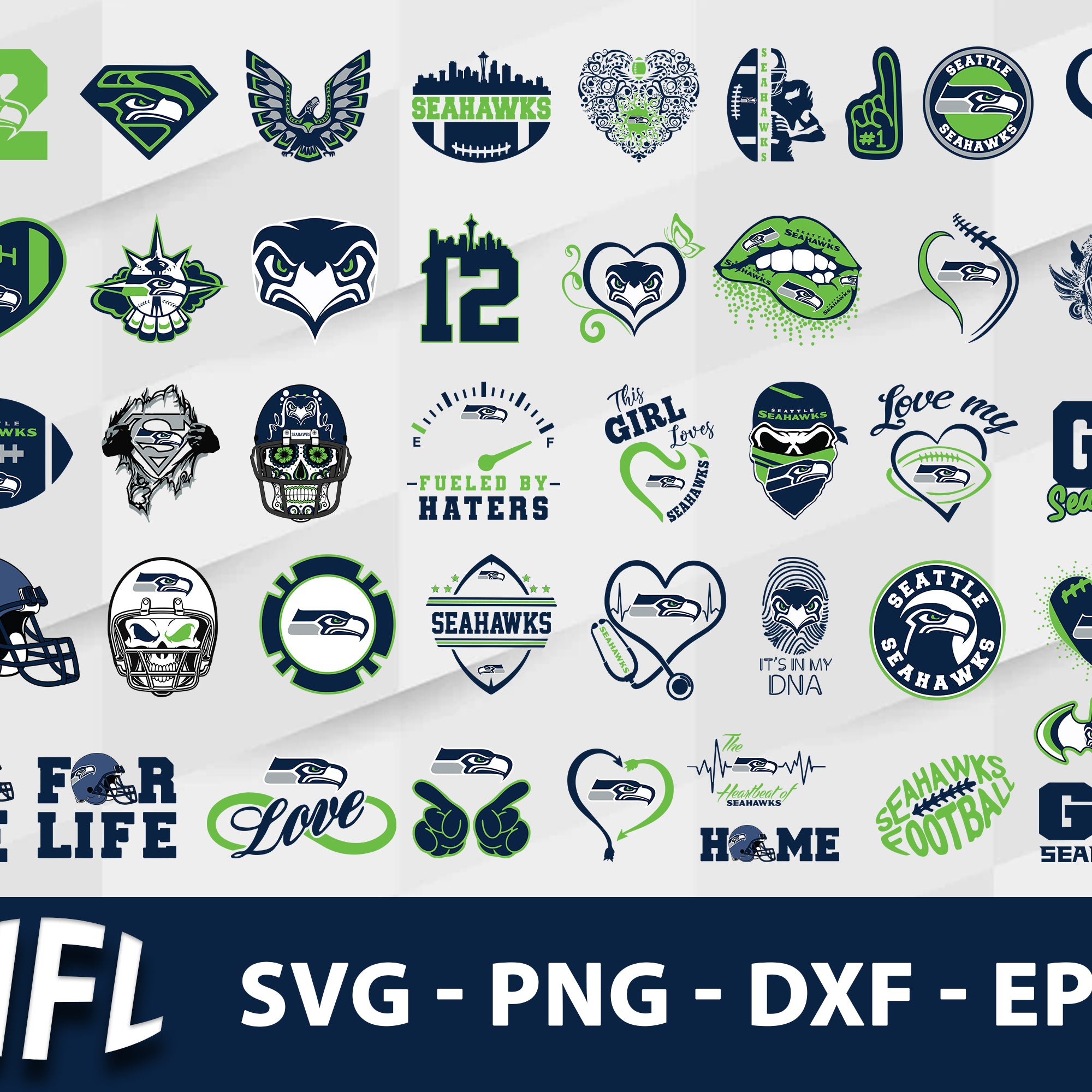 Seattle Seahawks Svg Bundle, Seattle Seahawks Svg, Sport Svg, Nfl Svg, Png, Dxf, Eps Digital File.