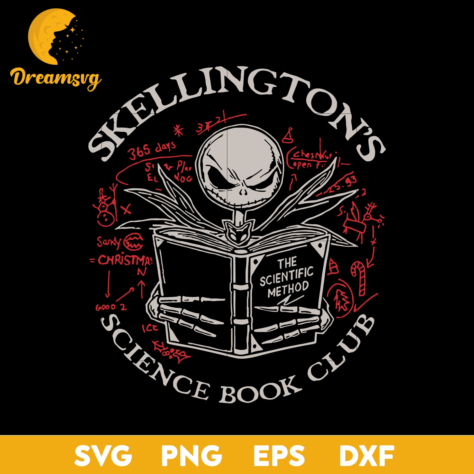 Skellington's Science Book Club svg, Halloween svg, png, dxf, eps digital file.