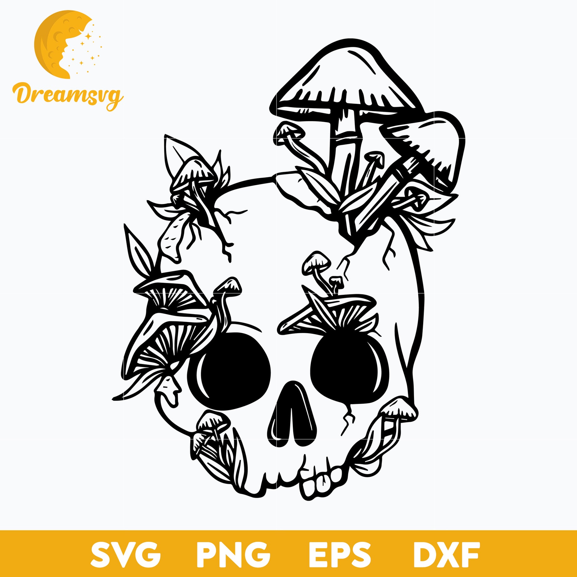 Skull And Mushroom Halloween svg, Halloween svg, png, dxf, eps digital file.