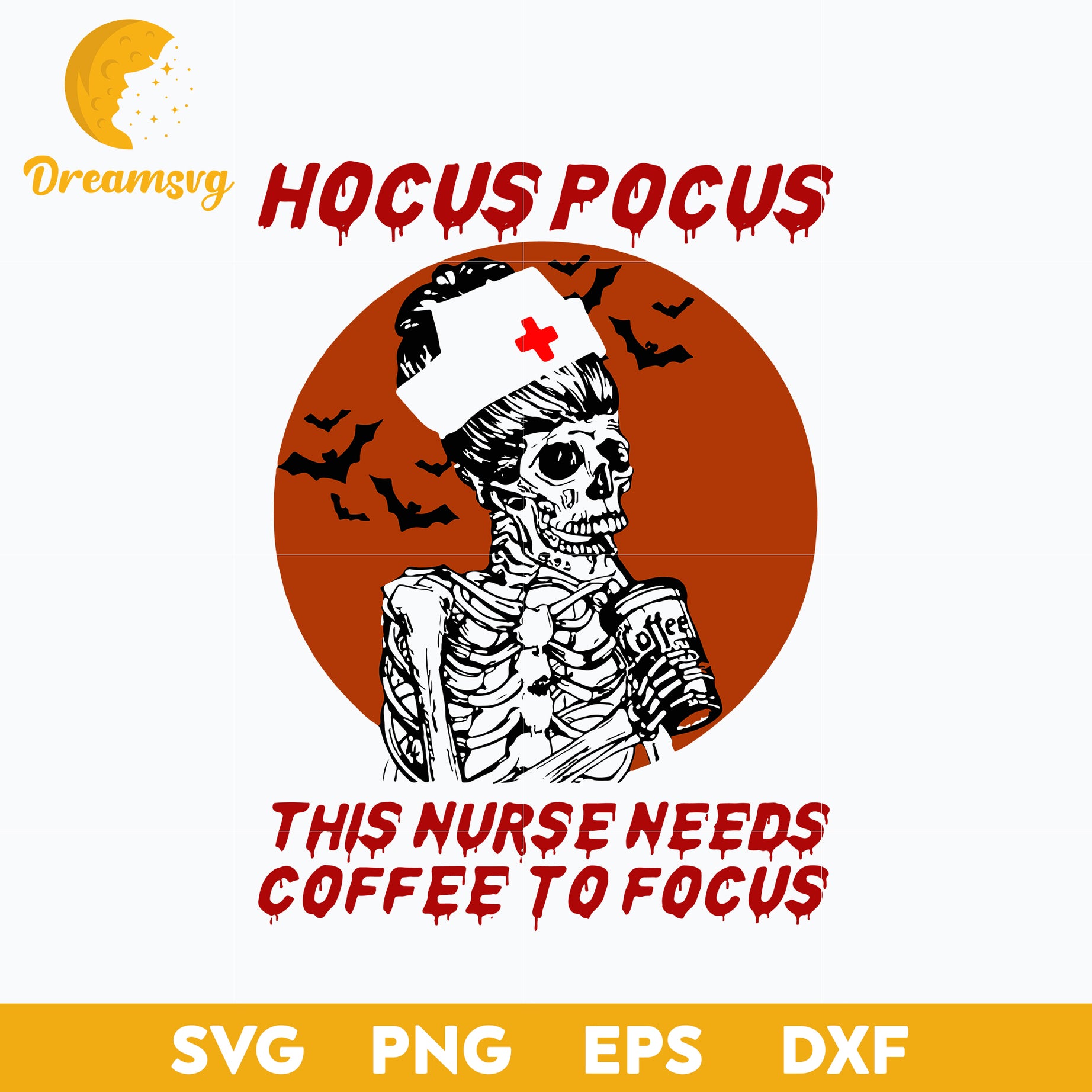 Skull Nurse Halloween svg, Halloween svg, png, dxf, eps digital file.