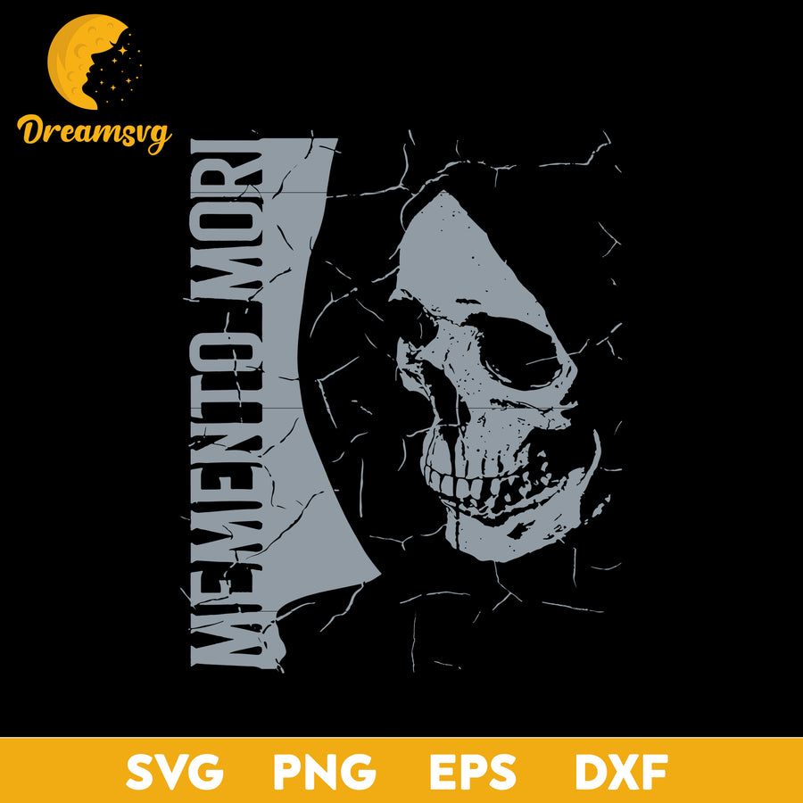 Skull Philosophic Latin Phrase Memento Mori Horror svg, Halloween svg, png, dxf, eps digital file.
