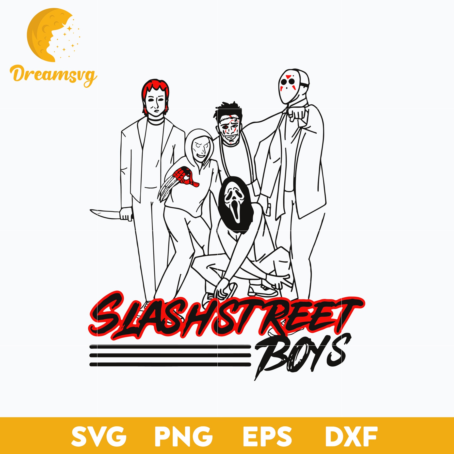 Slashstreet boys horror Halloween svg, Halloween svg, png, dxf, eps digital file.