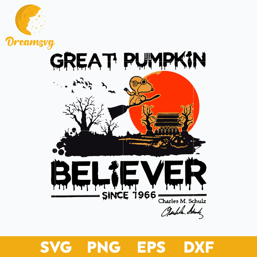 Snoopy Great Pumpkin Believer Since 1966 svg, Halloween svg, png, dxf, eps digital file.